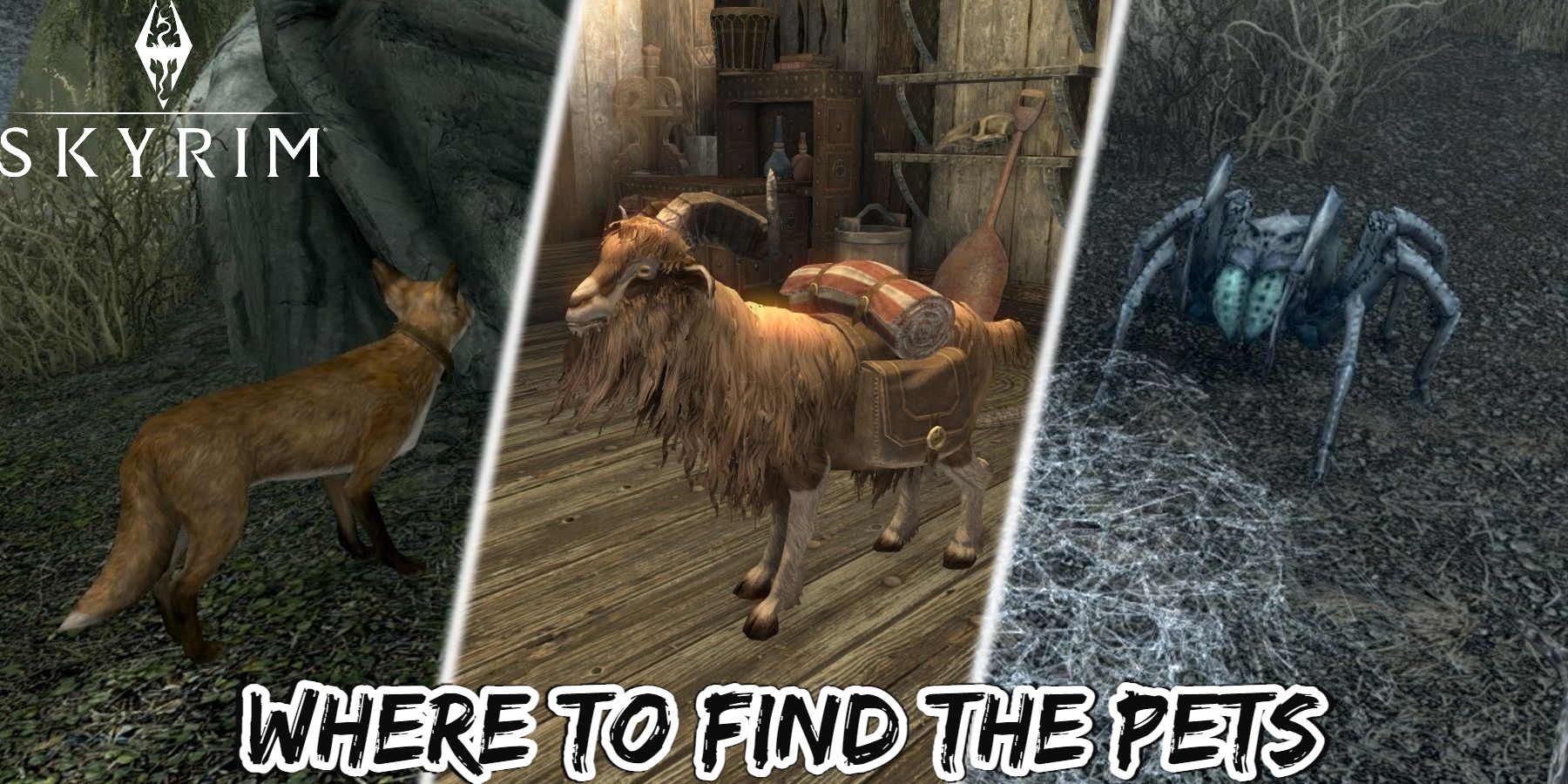 Pets of Skyrim Mod Guide Goat Spider Fox 1