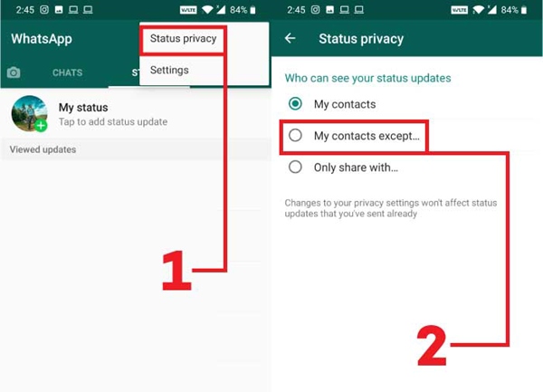 How To Hide WhatsApp Status From Selected Contacts