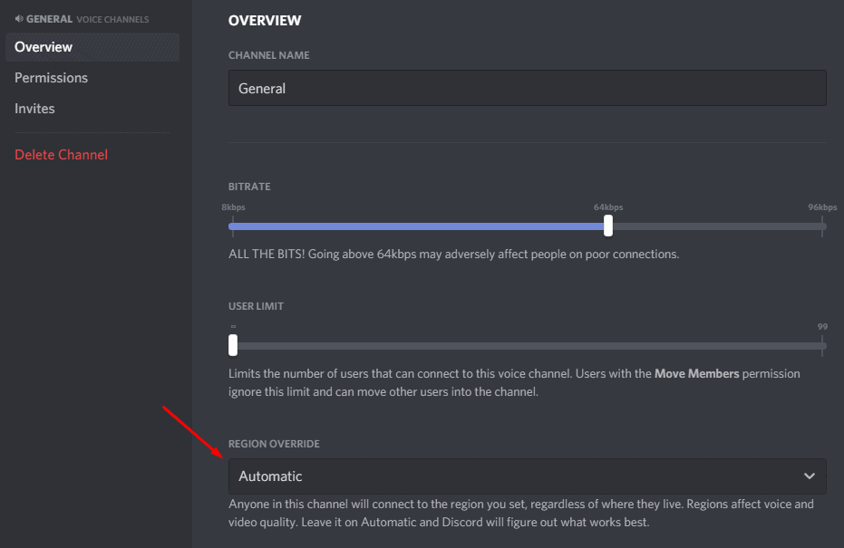 No Route Discord Region Override