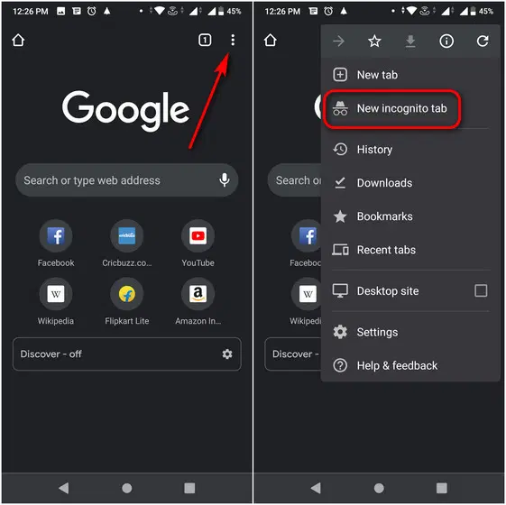 Open Chrome and Firefox in Incognito Mode by Default on Android body 1