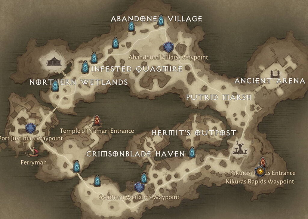 Diablo Immortal Bilefen Hidden Lairs map revision 1