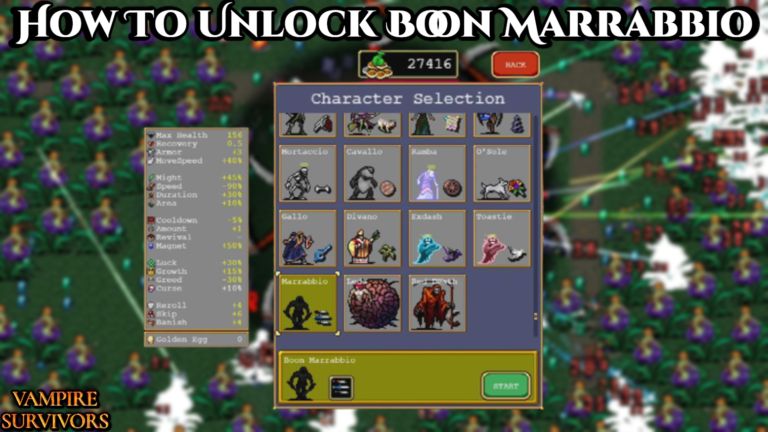 Read more about the article How To Unlock Boon Marrabbio In Vampire Survivors