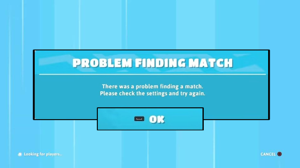 There Was A Problem Finding A Match Error In Fall Guys