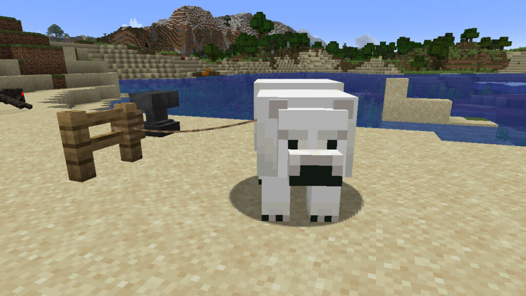 minecraft polar bear tied to fence 1024x576 1