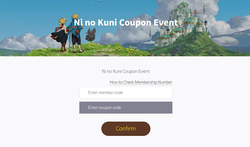 ni no kuni coupon event page