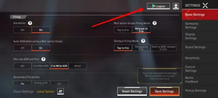 How To Log Out Of Apex Legends Mobile Account 