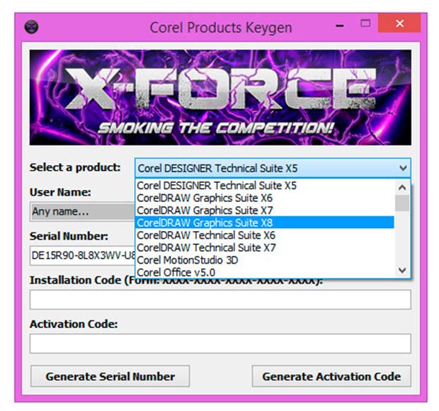 xforce keygen corelx8