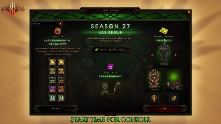 Read more about the article Diablo 3 Season 27 Start Time For Console