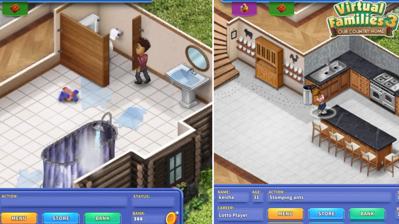 virtual families kitchen sink is leaking