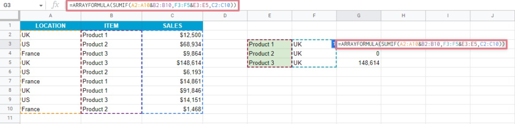 How To Use Array In Google Sheets