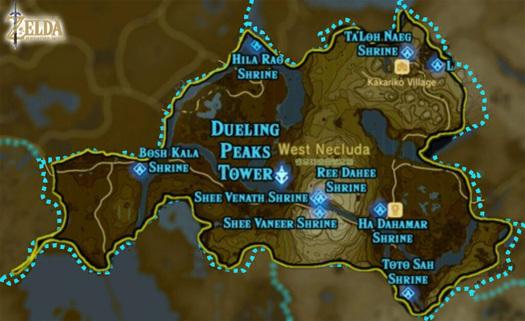 All Shrine Locations In Dueling Peaks In Zelda: Breath Of The Wild