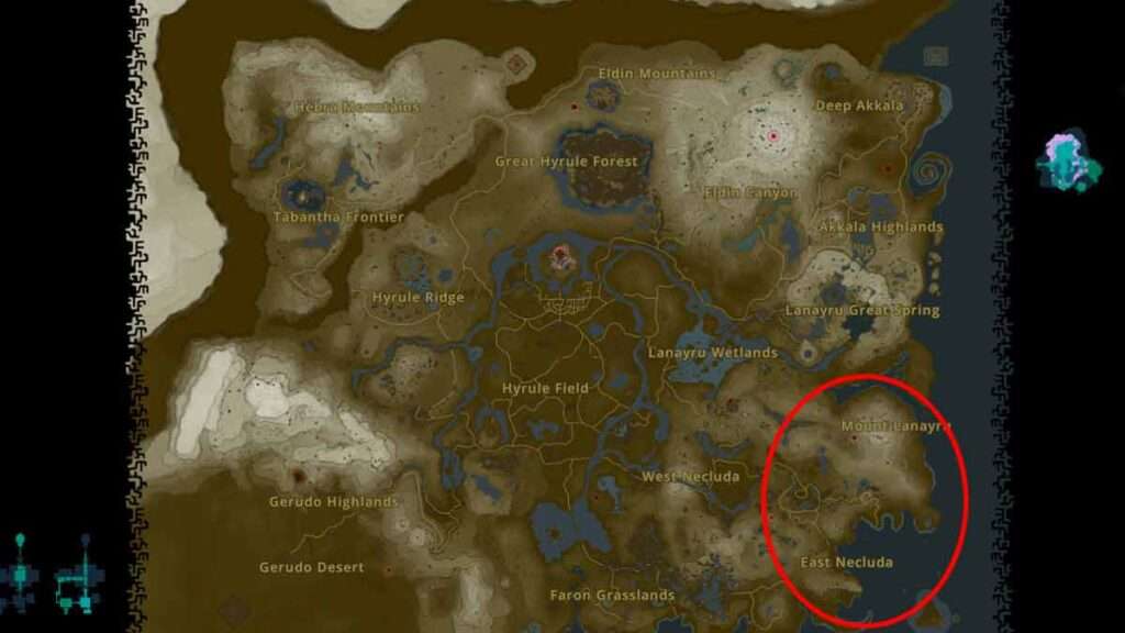 Naydra the Frost Dragon Location in TOTK